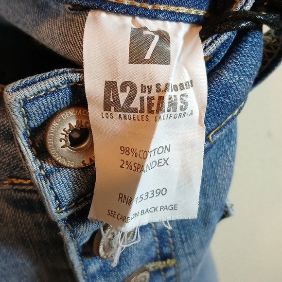A2 SA Jeans Ankle Skinny LIGHT Wash Denim Button Fly Mid Rise size 7 - Picture 9 of 9